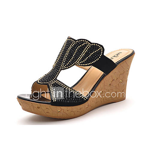 MLKL Leather Sandals Roman Sandals Diamond Slope With High Heeled Shoes 3366Hs