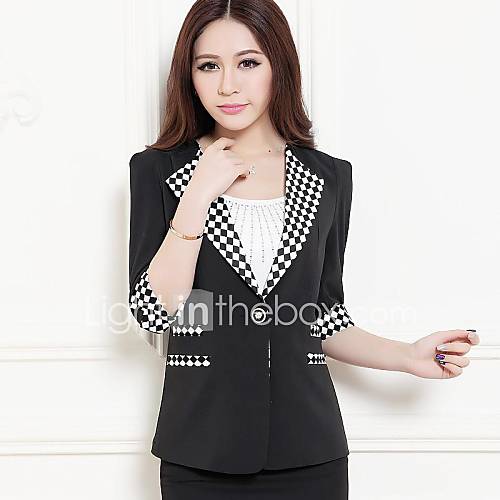 New Arrival Korean Slim Fitness Grid Print Joint Blazer