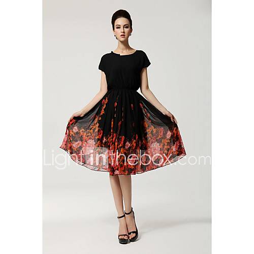 Womens Short Sleeve Slim Party Dress