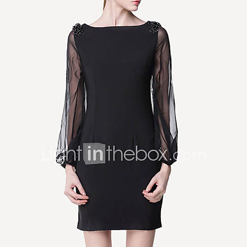 MS Black Elegant Long Sleeve Dress