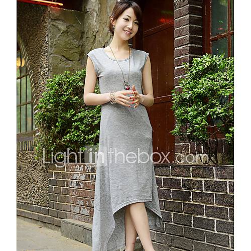 QianyuCasual Irregularity Swing Dress(Gray)