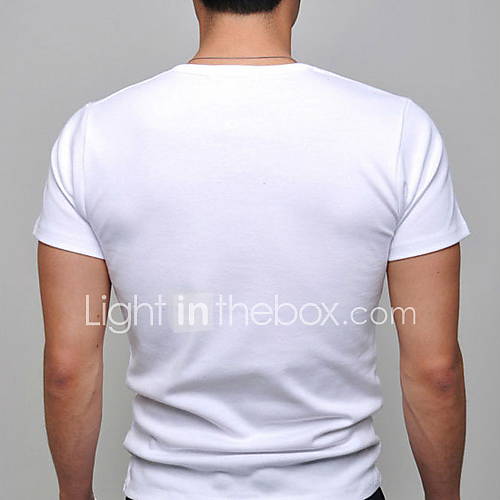 Shishangqiyi Korean Slim V Neck Short Sleeved Bottoming T Shirt(White)