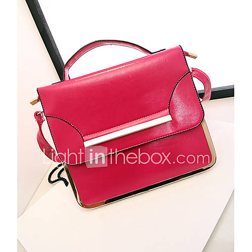 Fenghui Womens Basic Envelope Bag Messenger Fuchsia Tote