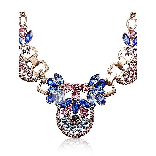 Colorful Rhinestone Statement Bib Necklace