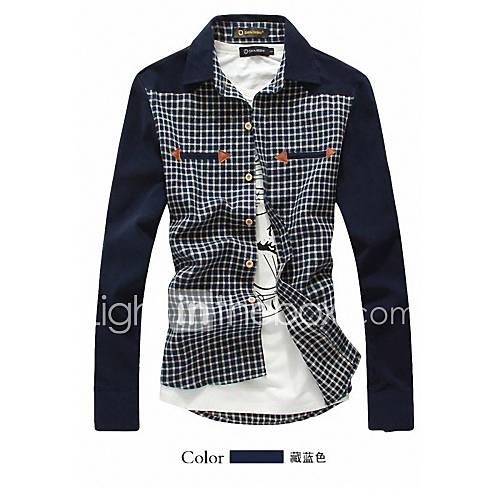 Mens Slim Fit Plaid Shirt