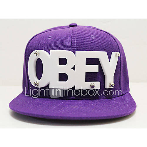 Unisex Crystal Acrylic Bassball Cap With Alphabet OBEY