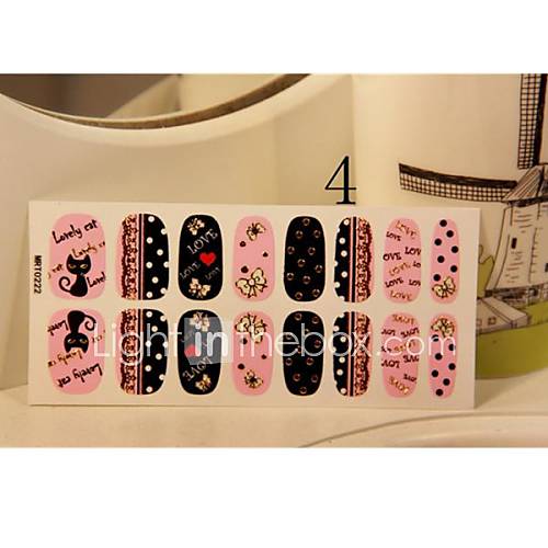 16 PCS Card Package Love You Nail Art Stickers For Wife And BF Gift