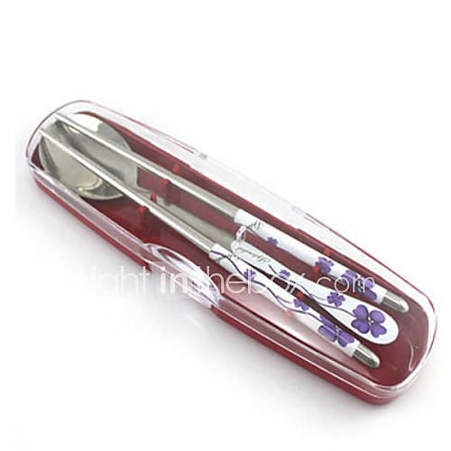 Packed Semi circular Flower Portable Chopsticks/Spoon Suit