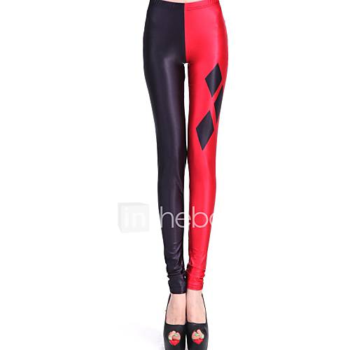 Elonbo Red and Black Style Digital Painting Tight Women Leggings