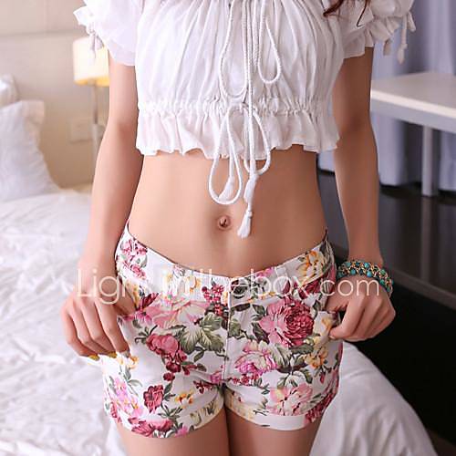 Womens Casual Flora Print Hotpant