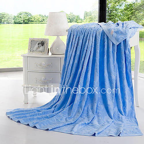 Siweidi Comfortable Solid Color Single Cotton Jacquard Towel(Blue)