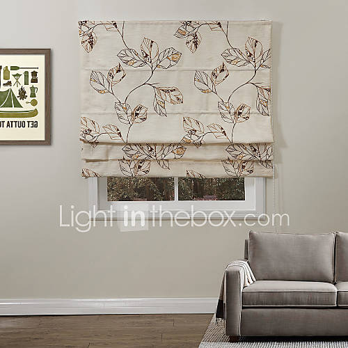 Country Classic Hand Painted Style Leaves Pattern Eco friendly Roman Shade