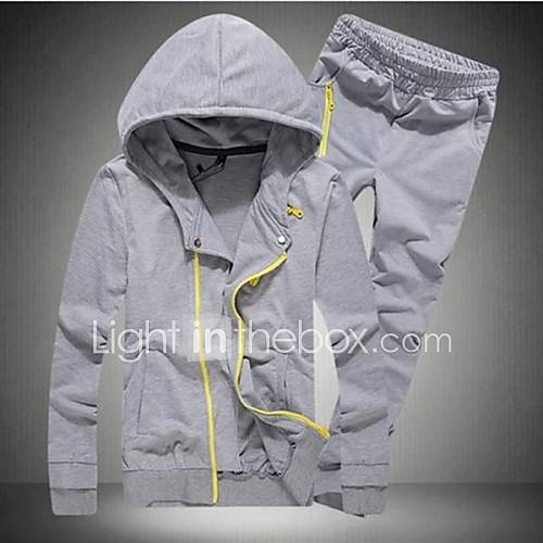 Mens Sports Casual Long Sleeve Hoodie Suits