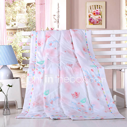 Bamboo Fiber Print Pink Light Weight Comforter