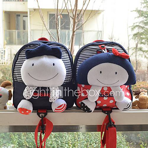 Childrens Stripy Cartoon Schoolbag Safety Harness Backpack