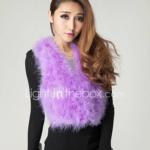 Sleeveless Collarless Ostrich Fur Party/Casual Vest(More Colors)