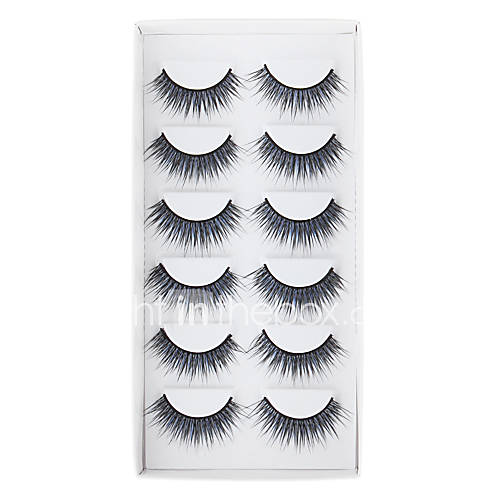 6Pcs High Simulation YellowBlack Mixed Color False Eyelash F12