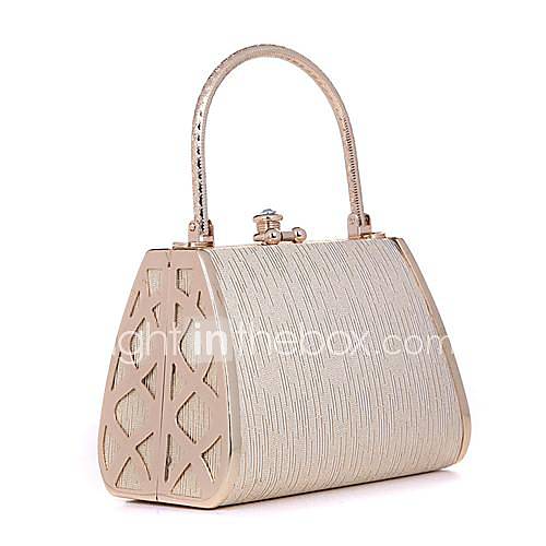 Womens Crusty golden metal diamond evening bag clutch bag dress(lining color on random)