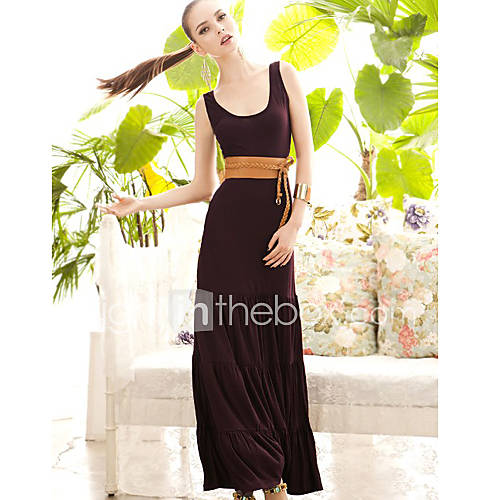 Nishang Goddess Van Big U Brought The Splicing Ultra Thin Sleeveless Vest Dress(Screen Color)