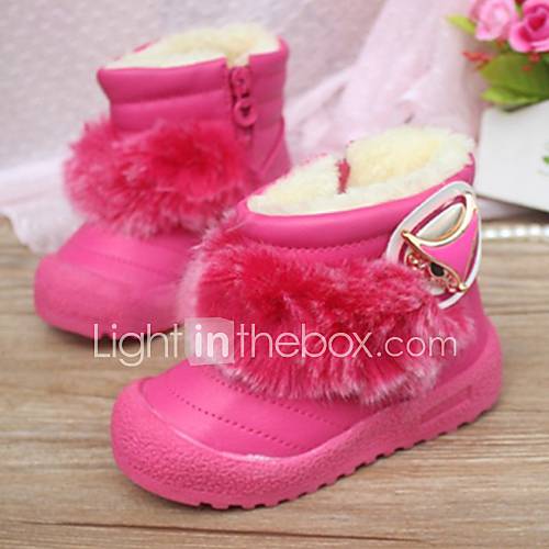 Childrens Thicker Snow Boots Solid Color Sole Soft Bottom Boots