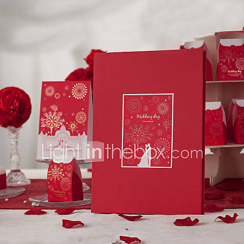 Asian Theme Red Guest Book (5 Pages)