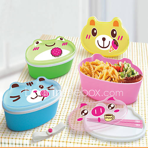 Double Layer Animal Shaped Lunch Box, W6cm x L15cm x H4cm