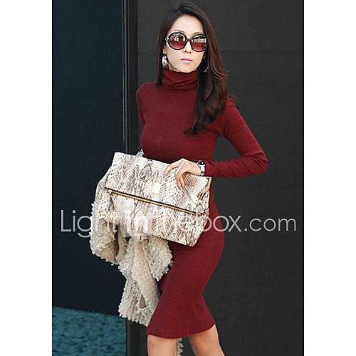 Xuanran Womens High Neck Wine Dress