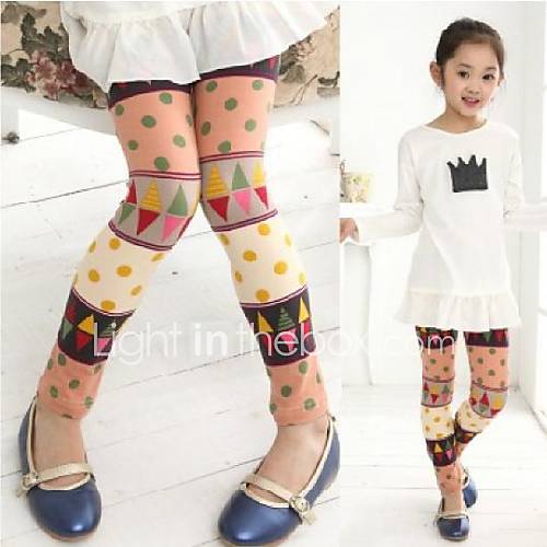 Girls Triangle Roundness Collar Leggings