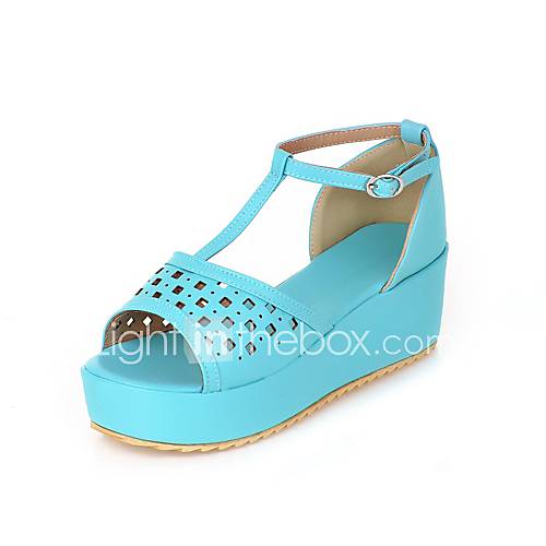 Patent Leather Womens Wedge Heel Platform Sling Back Sandals With Buckle Shoes(More Colors)