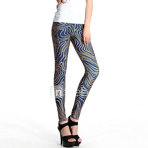 Elonbo Golden Zebra Style Digital Painting Tight Women Leggings