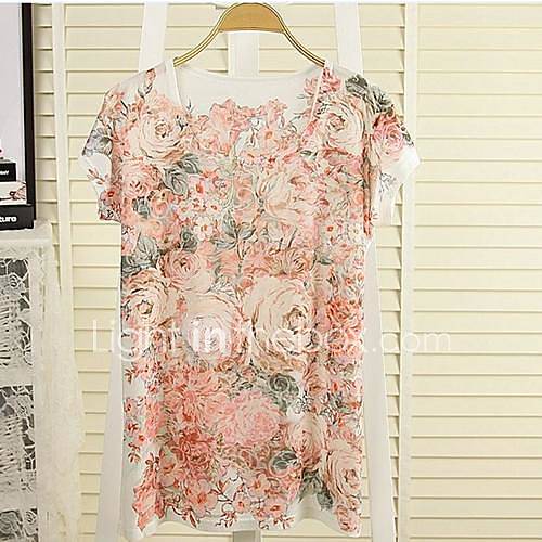 Womens Fashion Loose Printing Short Sleeve T Shirt