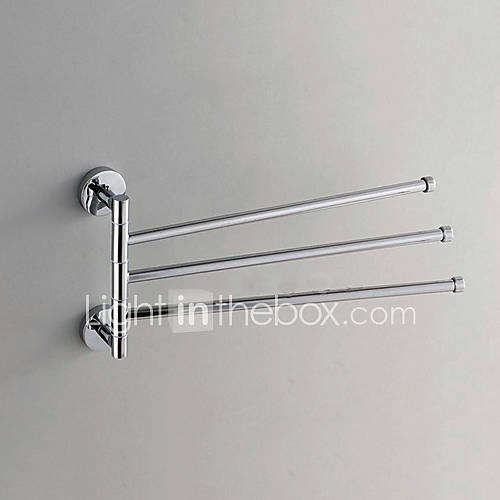 Chrome Finish Trible Wall Mount Movable Towel Bar