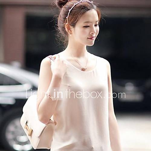 Womens Sleeveless Chiffon Loose Blouse