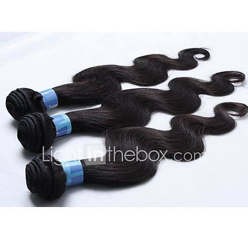 16 Inch 1Pcs Color 1B Grade 5A 100G/Pcs Indian Virgin Body Wave Human Hair Extension