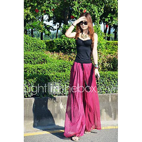 Womens Summer New Beach Vacation Watkins Chiffon Wide Leg Pants