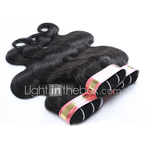 14 Inch Natural Black Body Wave Wavy Burmese Virgin Hair Weave Bundles 62G/Piece (2.10OZ/Piece)