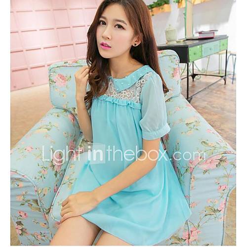 Womens Tip Collar Lace Maternity Dress