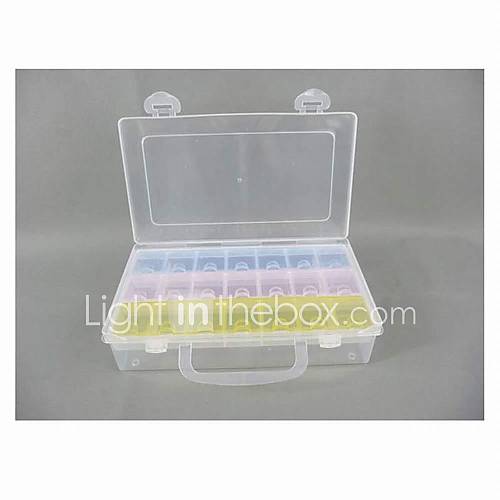 Plastic 21 Compartments Transparent Storage Case