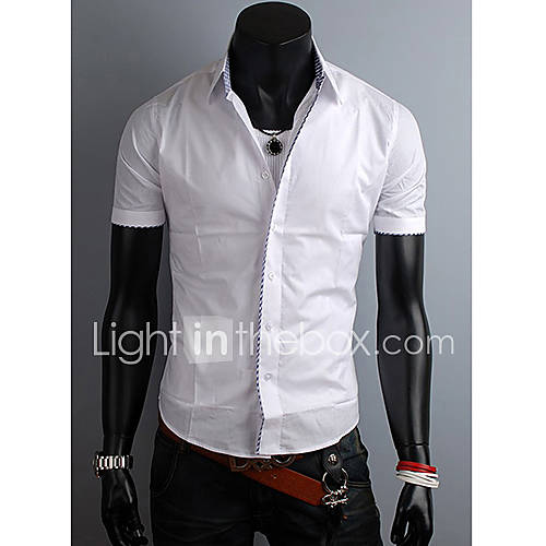 Midoo Short Sleeved Fashion Elegant Shirt (White)