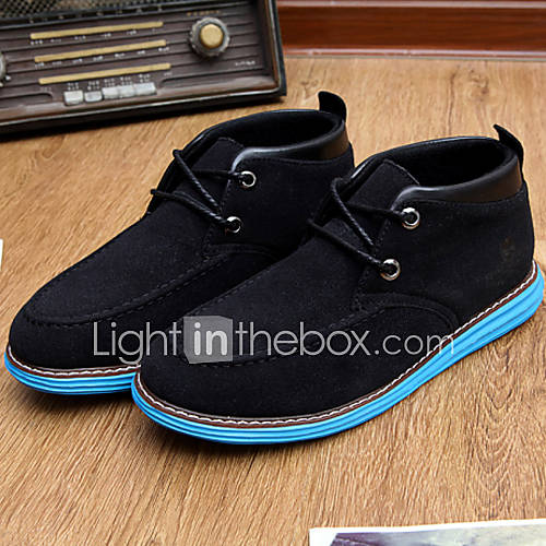 Trend Point Mens Fashionable Suede Shoes(Black)