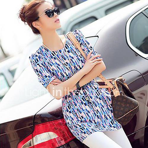CoolCube Womens Fitted Chiffon Floral Print T Shirt