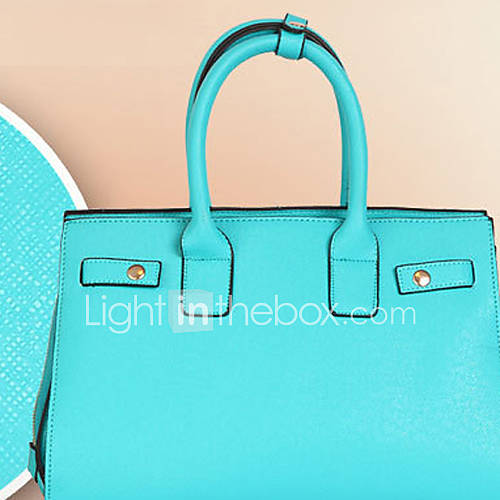 XIUQIU Womens Charming Leather Tote Bag(Light Blue)