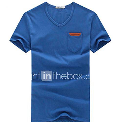 Mens Round Collar Cotton Short Sleeves T Shirts