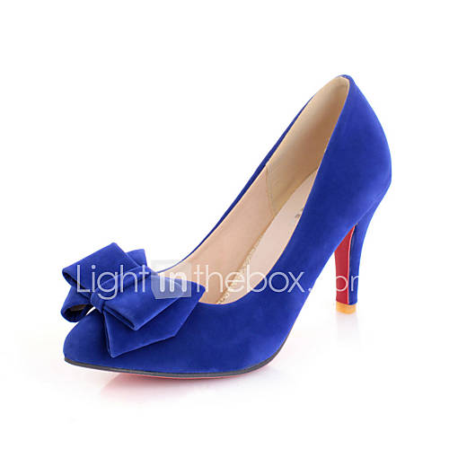 Suede Womens Stiletto Heel Heels Pumps/Heels Shoes With Bowknot (More Colors)