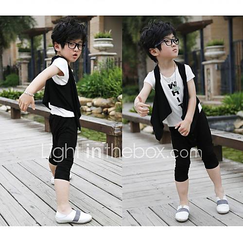 Boys Casual Short Sleeve Three Piece Clothing Sets