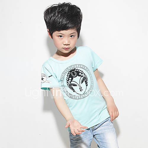 Oudibeila Boys Audrey Cotton Short Sleeve T Shirt(Blue)