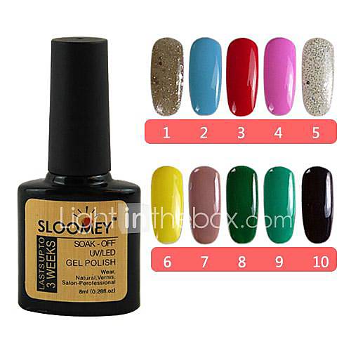 10Pcs SLOOMEY UV Color Gel Polish NO.1 10 (8ml, Mix Color)