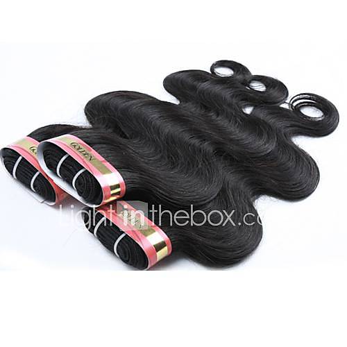 18 Inch Natural Black Body Wave Wavy Burmese Virgin Hair Weave Bundles 62G/Piece (2.10OZ/Piece)
