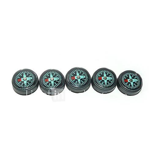 25mm Mini Outdoor Survival Button Compass   Black (5 PCS)