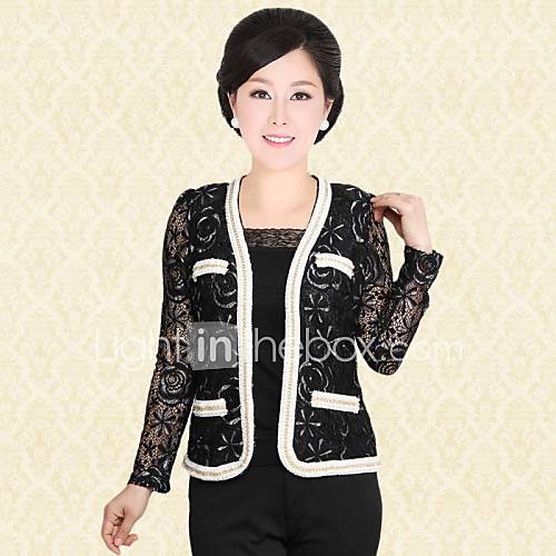 Womens Chiffon Contrast Color Coat